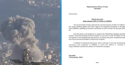 பாலஸ்தீனத்துக்கு இந்தியா 2 ஆம் கட்டமாக 2 5 மில்லியன் டாலர் நிதியுதவி 